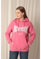 Üç İplik Newyork Nakışlı Kadın Pembe Sweat