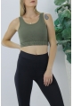 Beli Lastikli Crop Haki - Lks2907.022