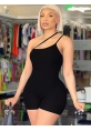 Kadın Asimetrik Askılı Mini Kaşkorse Bodycon Tulum