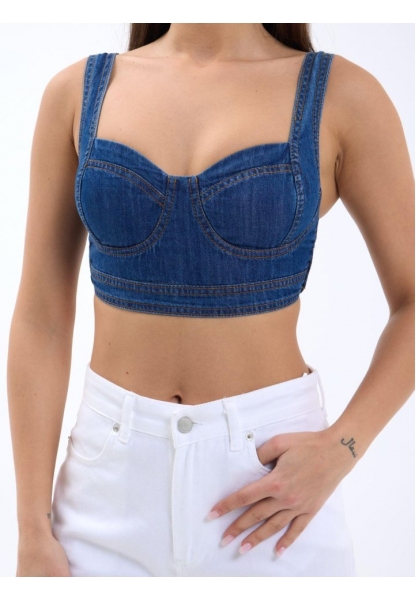 7131 KOT CROP-MAVİ