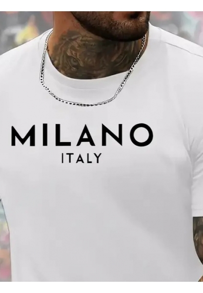 Erkek Milano Baskılı Süprem T-shirt