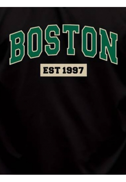 Erkek Boston Baskılı Süprem T-shirt