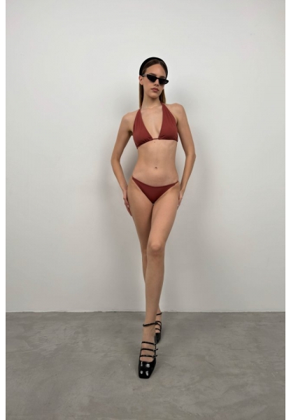 Üçgen Büzgülü Bikini Takım