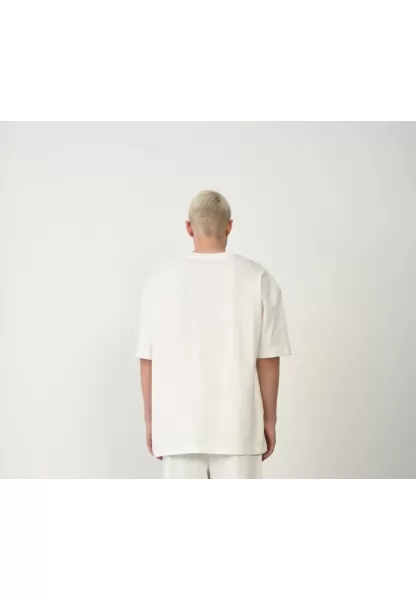 Unisex Basic Bisiklet Yaka Oversize T-Shirt - Beyaz