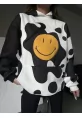 Smiley Face Kapüşonlu Sweatshirt - Siyah