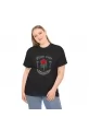 Unisex Bisiklet Yaka Baskılı T-Shirt - Siyah