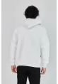 Unisex Tam Fermuarlı Kapşonlu  SweatShirt - Beyaz