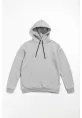 Erkek Uzun Kol Kapşonlu Basic Sweatshirt Hoodie - Gri