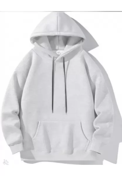 Erkek Uzun Kol Kapşonlu Basic Sweatshirt Hoodie - Gri