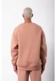 Unisex Biskilet Yaka Üç İplik SweatShirt - Pembe