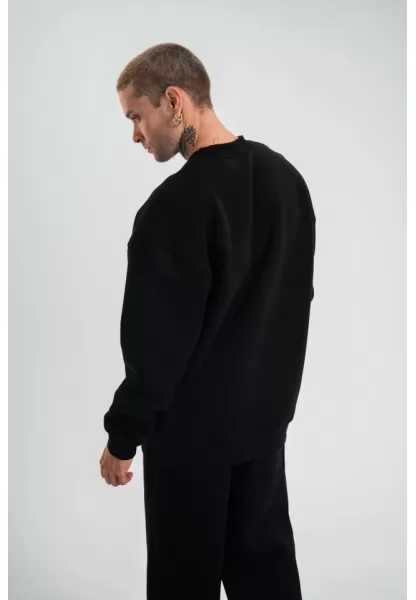 Uzun Kol Bisiklet Yaka Basic SweatShirt - Siyah