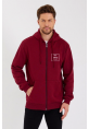 Unisex Tam Fermuarlı Kapşonlu Özel Tasarım SweatShirt - Bordo