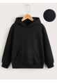 Çocuk Unisex Kapüşonlu Özel Tasarım Basic Sweatshirt - Siyah