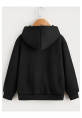 Çocuk Unisex Kapüşonlu Özel Tasarım Basic Sweatshirt - Siyah