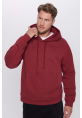 Üç İplik Penye Kapşonlu Basic SweatShirt - Bordo