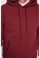 Üç İplik Penye Kapşonlu Basic SweatShirt - Bordo