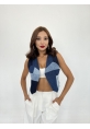 6936 DENIM PIECES VEST-MAVİ