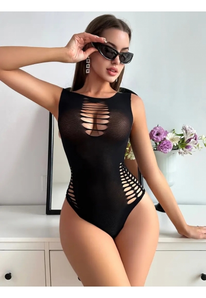 Kadın Göğüs, Sırt Ve Bel Yanları Lazer Kesik Detayviskon Kumaş çıtçıtlı Bodysuit