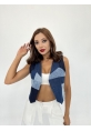 6936 DENIM PIECES VEST-MAVİ